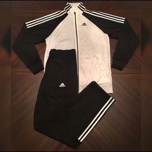 Adidas Mens Black and White Tracksuit